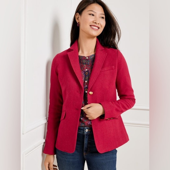 Talbots Jackets & Blazers - Talbots Women's CLASSIC SHETLAND BLAZER - BICOLOR HERRINGBON wool blend size 16P